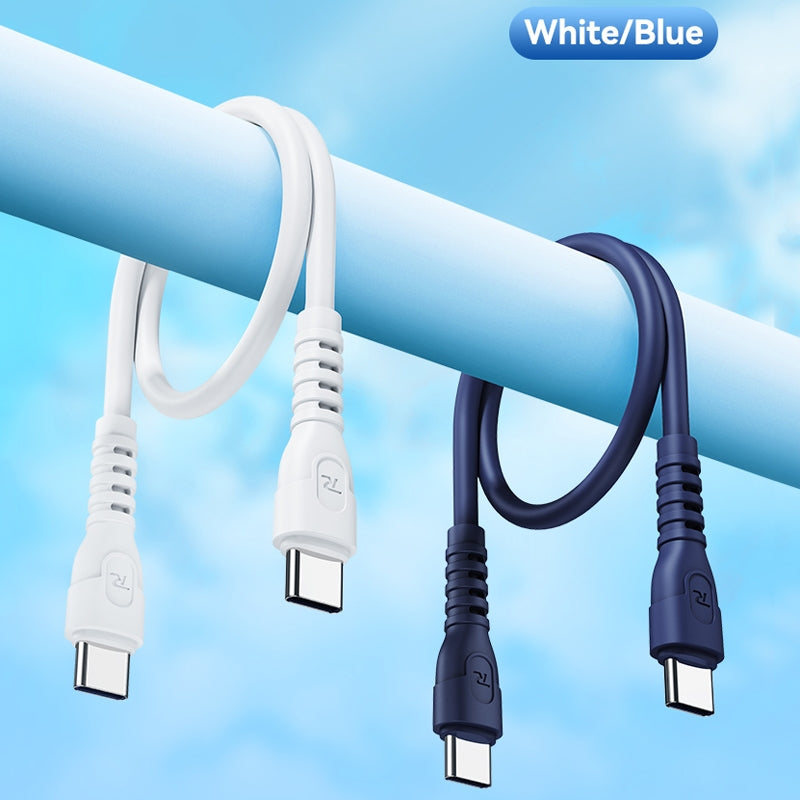 Câble 65W de données de charge rapide TYPE C TO Type-C , longueur 0,3 m (bleu) RC-C022A