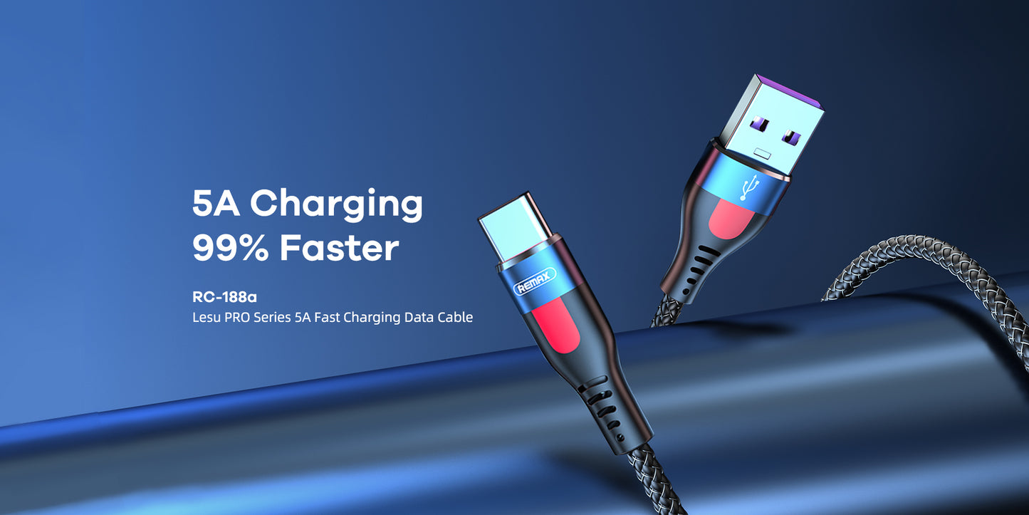 CÂBLE TYPE-C 5A CHARGE RAPIDE REMAX LESU PRO (RC-188A) FAST CHARGE