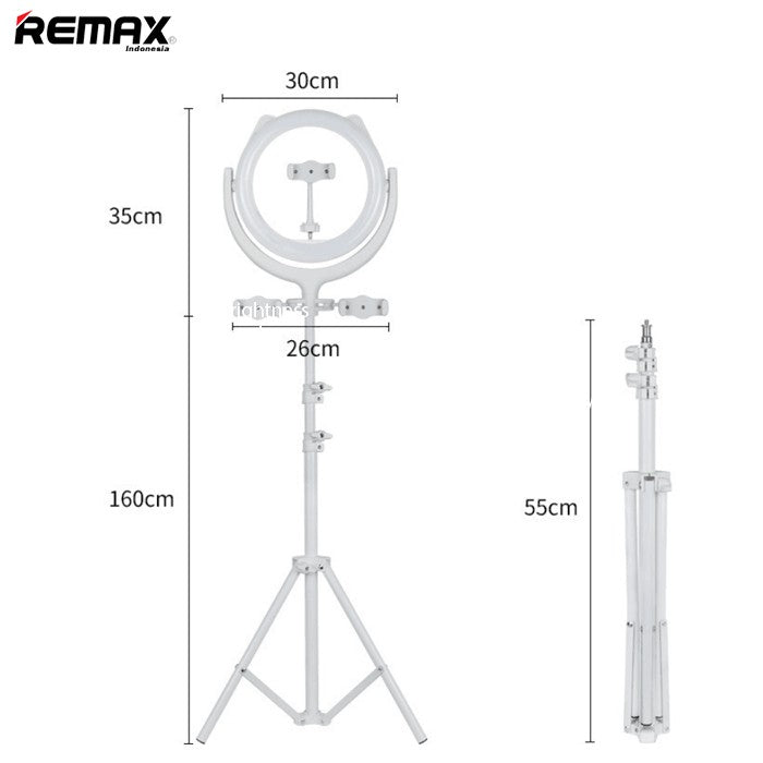 RING LIGHT (26CM) + STAND (160CM) Selfie Diffusion en direct Remax CK-01