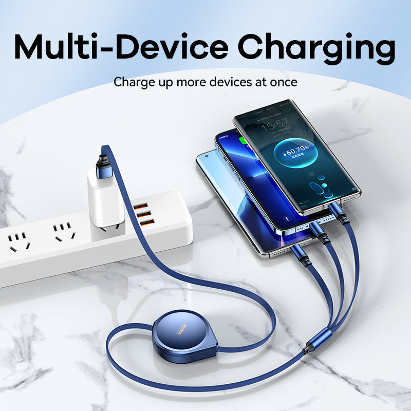 Câble USB Fast Charge Bleu 3 en 1 Remax RC-C018 15W Charge Rapide
