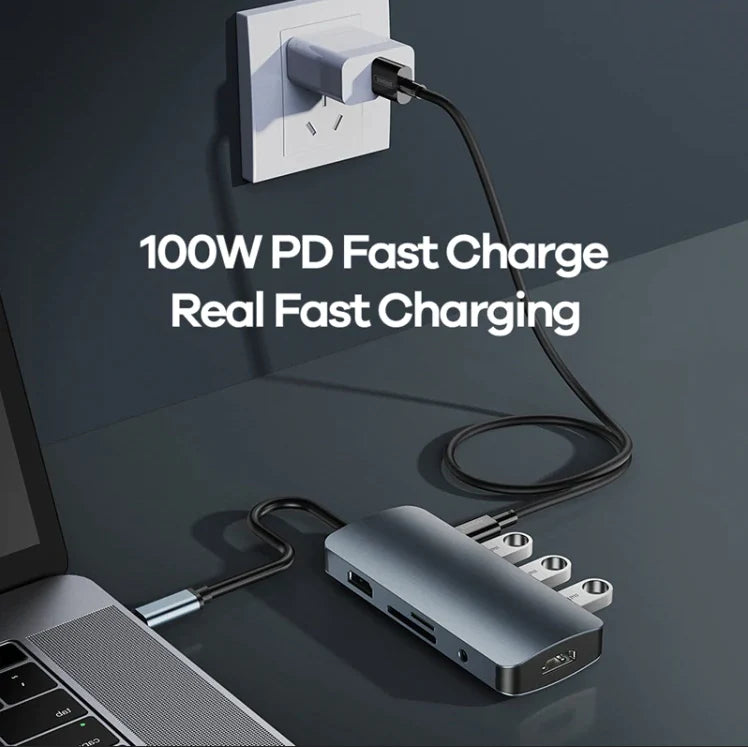 Hub type-c 100W charge rapide