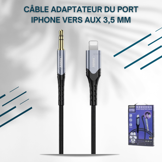 Cable adaptateur du port iPhone vers Aux 3,5 mm RC-C015I REMAX
